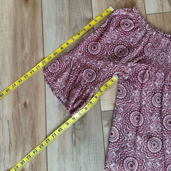 altar'd State Off The Shoulder Flowy Short Sleeve Dusty Rose Top Size Small - Picture 4 of 8